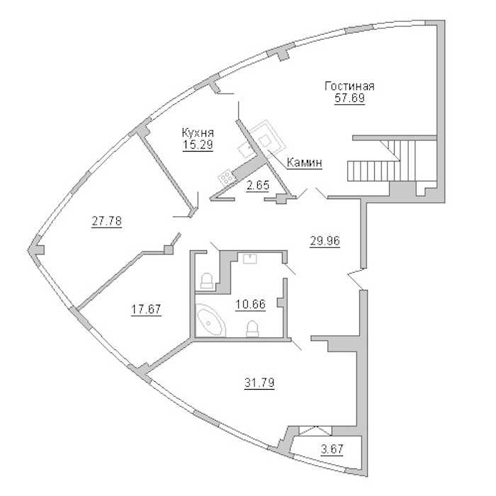 Четырехкомнатная квартира в : площадь 196.2 м2 , этаж: 12 – купить в Санкт-Петербурге
